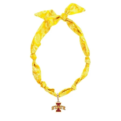 CANVAS Style Iowa State Cyclones Bandana Scarf Necklace with 18k Gold-Plated Pendant