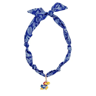 CANVAS Style Kansas Jayhawks Bandana Scarf Necklace with 18k Gold-Plated Pendant