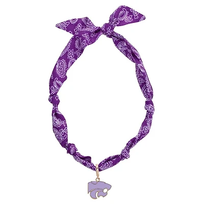 CANVAS Style Kansas State Wildcats Bandana Scarf Necklace with 18k Gold-Plated Pendant