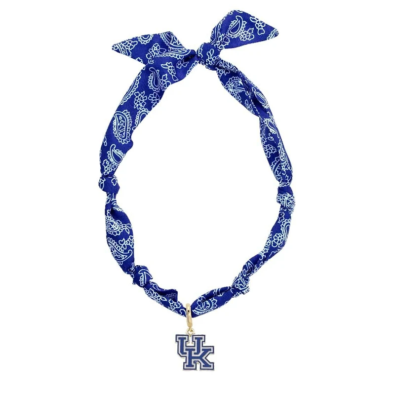 CANVAS Style Kentucky Wildcats Bandana Scarf Necklace with 18k Gold-Plated Pendant