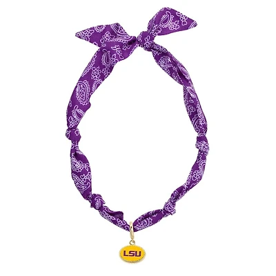 CANVAS Style LSU Tigers Bandana Scarf Necklace with 18k Gold-Plated Pendant
