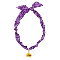CANVAS Style LSU Tigers Bandana Scarf Necklace with 18k Gold-Plated Pendant