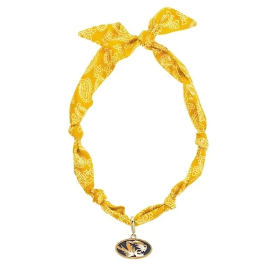 CANVAS Style Missouri Tigers Bandana Scarf Necklace with 18k Gold-Plated Pendant