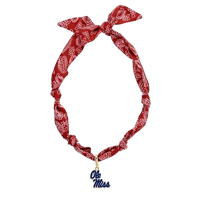 CANVAS Style Ole Miss Rebels Bandana Scarf Necklace with 18k Gold-Plated Pendant