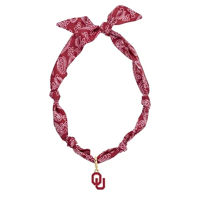 CANVAS Style Oklahoma Sooners Bandana Scarf Necklace with 18k Gold-Plated Pendant