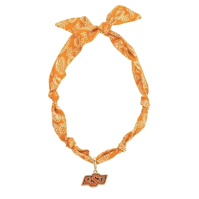 CANVAS Style Oklahoma State Cowboys Bandana Scarf Necklace with 18k Gold-Plated Pendant