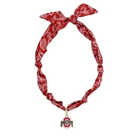 CANVAS Style Ohio State Buckeyes Bandana Scarf Necklace with 18k Gold-Plated Pendant