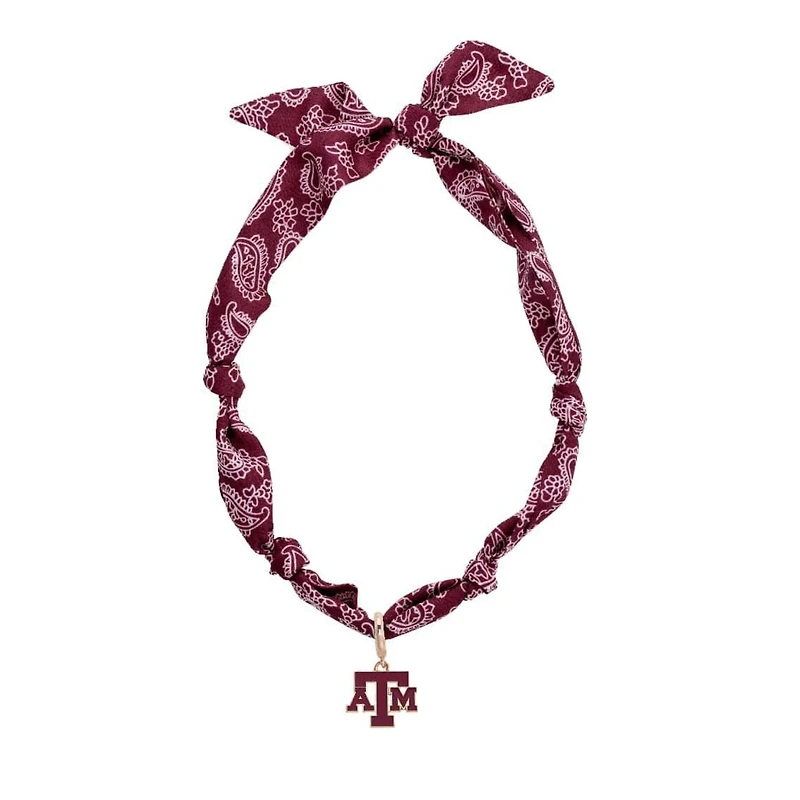 CANVAS Style Texas A&M Aggies Bandana Scarf Necklace with 18k Gold-Plated Pendant