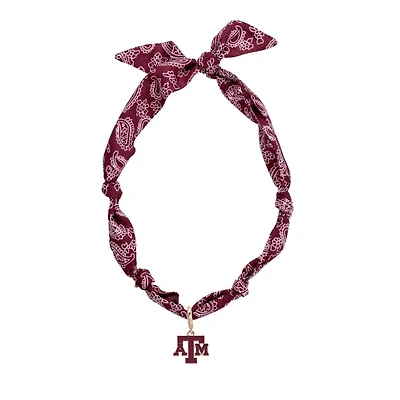 CANVAS Style Texas A&M Aggies Bandana Scarf Necklace with 18k Gold-Plated Pendant