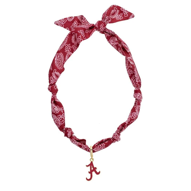 CANVAS Style Alabama Crimson Tide Bandana Scarf Necklace with 18k Gold-Plated Pendant