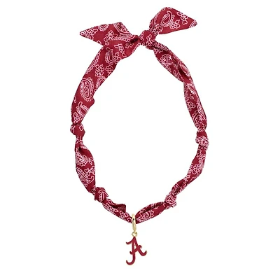 CANVAS Style Alabama Crimson Tide Bandana Scarf Necklace with 18k Gold-Plated Pendant
