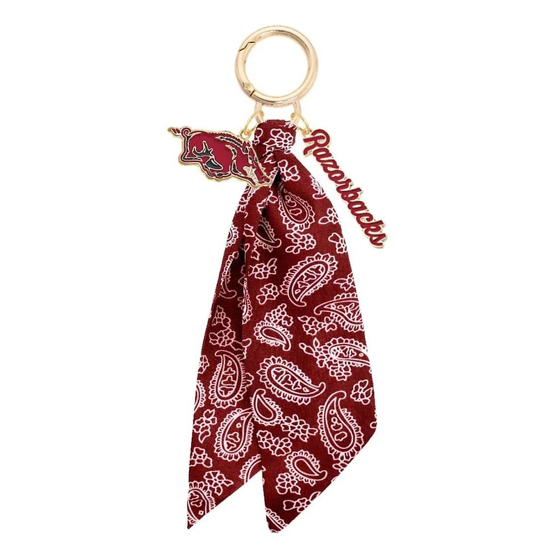 CANVAS Style Arkansas Razorbacks 18k Gold-Plated Logo Bandana Scarf Bag Charm