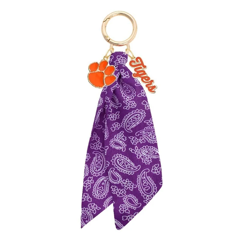 CANVAS Style Clemson Tigers 18k Gold-Plated Logo Bandana Scarf Bag Charm