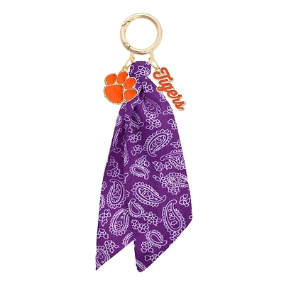 CANVAS Style Clemson Tigers 18k Gold-Plated Logo Bandana Scarf Bag Charm