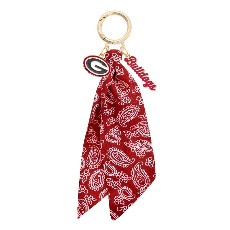 CANVAS Style Georgia Bulldogs 18k Gold-Plated Logo Bandana Scarf Bag Charm