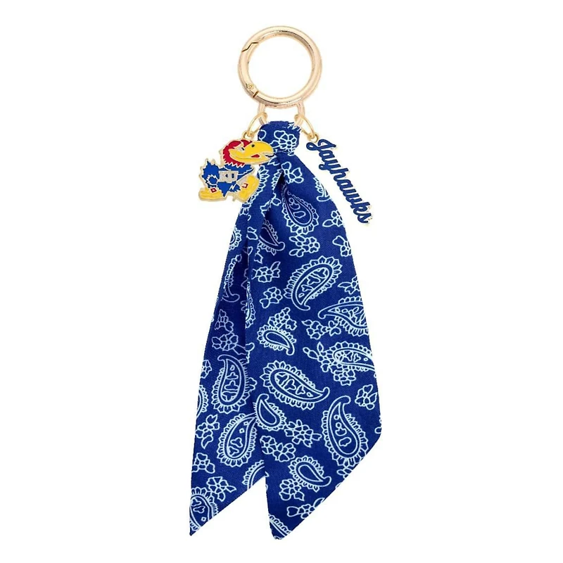 CANVAS Style Kansas Jayhawks 18k Gold-Plated Logo Bandana Scarf Bag Charm