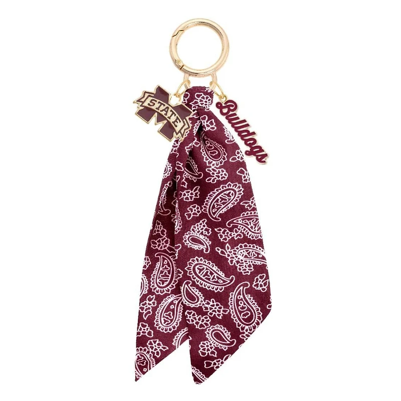 CANVAS Style Mississippi State Bulldogs 18k Gold-Plated Logo Bandana Scarf Bag Charm