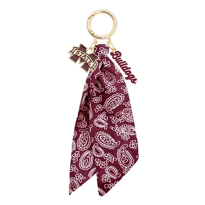 CANVAS Style Mississippi State Bulldogs 18k Gold-Plated Logo Bandana Scarf Bag Charm