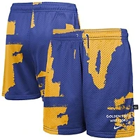 Youth Nike Royal/Gold Golden State Warriors Courtside Pro Shot Dri-FIT Mesh Practice Shorts