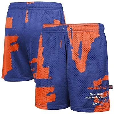 Youth Nike Blue New York Knicks Courtside Pro Shot Dri-FIT Mesh Practice Shorts