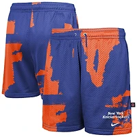 Youth Nike Blue New York Knicks Courtside Pro Shot Dri-FIT Mesh Practice Shorts