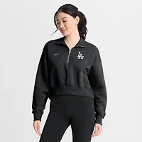 Women's Nike Black Los Angeles Dodgers Primetime Phoenix Fleece Half-Zip Sweatshirt