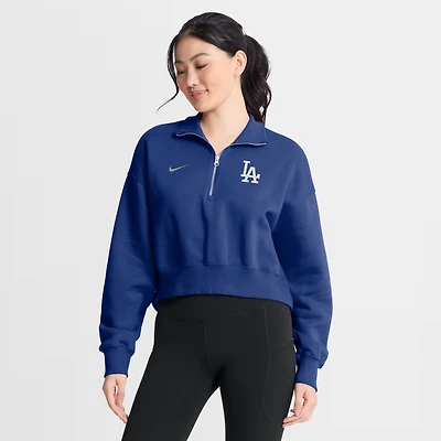 Women's Nike Royal Los Angeles Dodgers Primetime Phoenix Fleece Half-Zip Sweatshirt