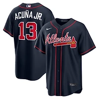 Men's Nike Ronald Acuña Jr. Navy Atlanta Braves Alternate Replica Jersey