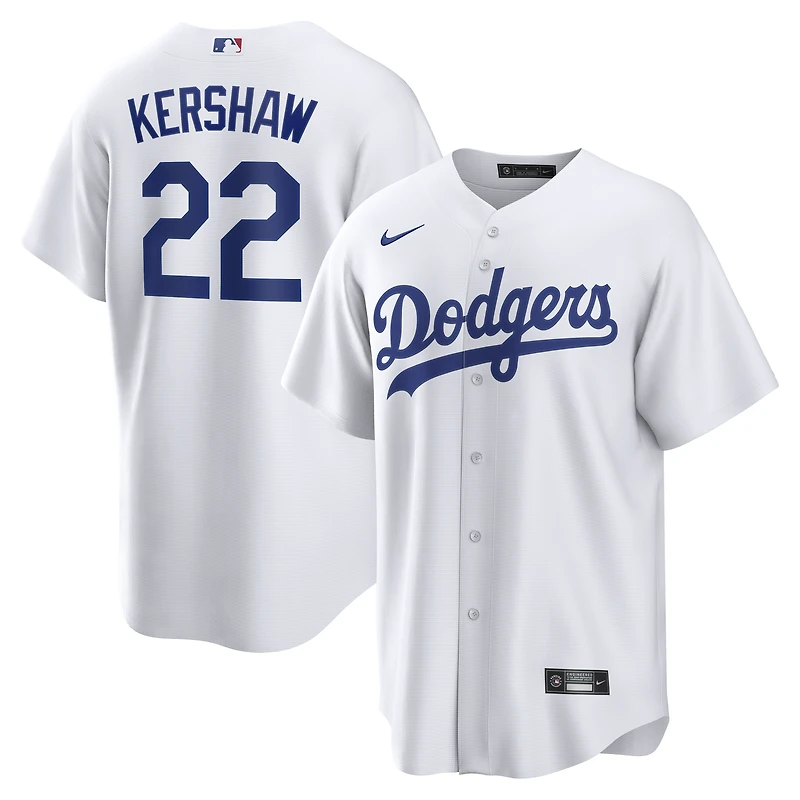 Men's Nike Clayton Kershaw White Los Angeles Dodgers Home Replica Jersey