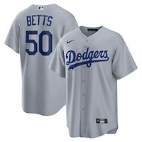 Men's Nike Mookie Betts Gray Los Angeles Dodgers Road Replica Jersey