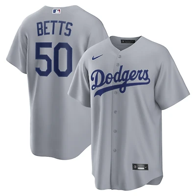 Men's Nike Mookie Betts Gray Los Angeles Dodgers Road Replica Jersey