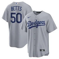 Men's Nike Mookie Betts Gray Los Angeles Dodgers Road Replica Jersey