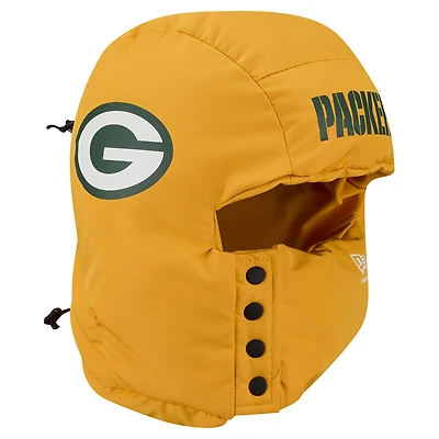 Men's New Era  Gold Green Bay Packers Puffer Balaclava