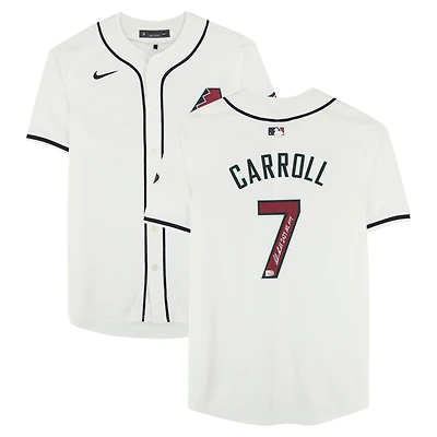 Corbin Carroll Arizona Diamondbacks Autographed White Nike Limited Jersey with "2023 NL ROY" Inscription