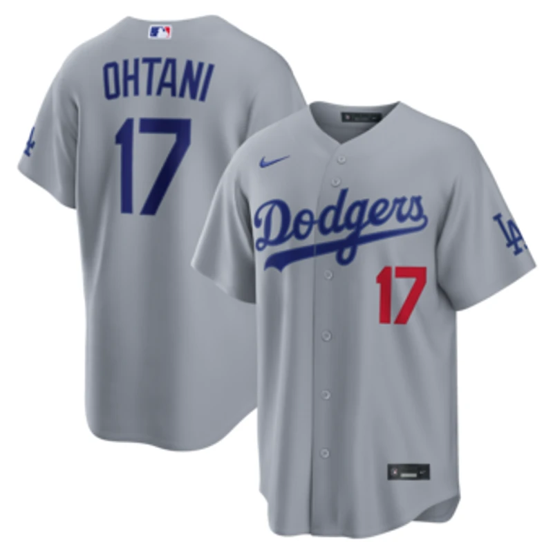 Men's Nike Shohei Ohtani Gray Los Angeles Dodgers Road Stadium Jersey