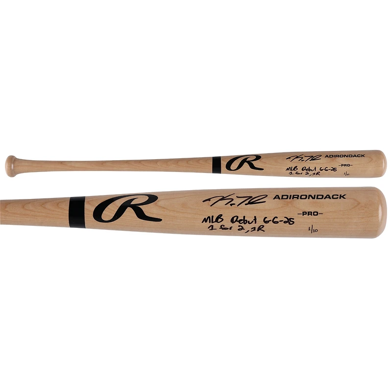 Kyle Teel Chicago White Sox Autographed Blonde Rawlings Pro Bat with Multiple Inscriptions
