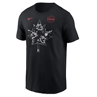 Men's Nike  Black Canada Soccer Maple Leaf T-Shirt