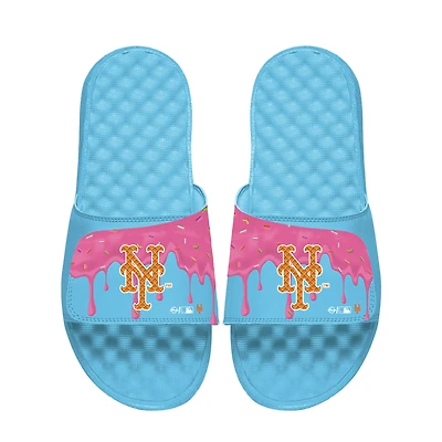 Unisex ISlide Blue New York Mets Ice Cream Drip Slide Sandals