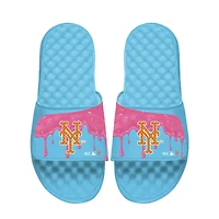 Unisex ISlide Blue New York Mets Ice Cream Drip Slide Sandals