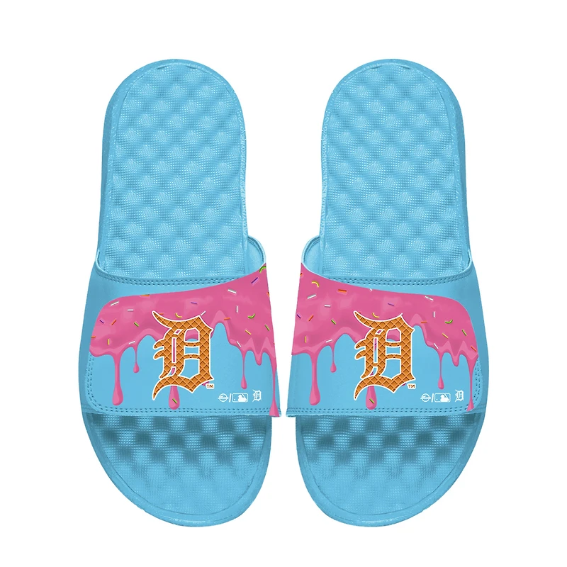 Unisex ISlide Blue Detroit Tigers Ice Cream Drip Slide Sandals