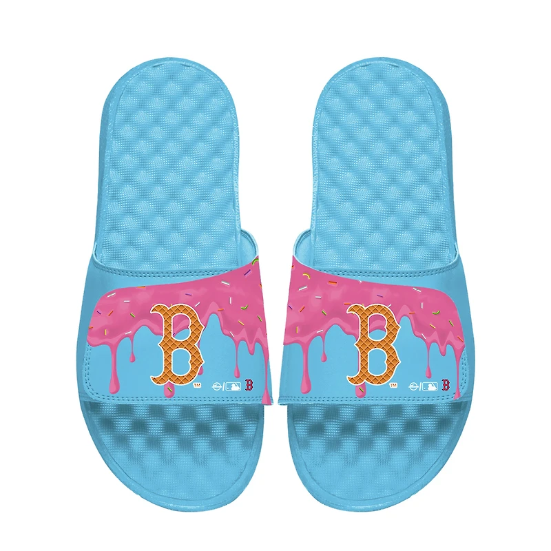Unisex ISlide Blue Boston Red Sox Ice Cream Drip Slide Sandals