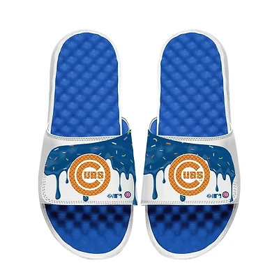 Unisex ISlide Royal/White Chicago Cubs Ice Cream Drip Slide Sandals
