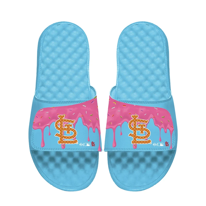 Unisex ISlide Blue St. Louis Cardinals Ice Cream Drip Slide Sandals