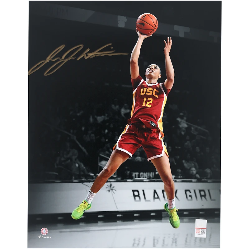 JuJu Watkins USC Trojans Autographed 11" x 14" Jump Shot Spotlight Photograph - Signed in Gold Ink