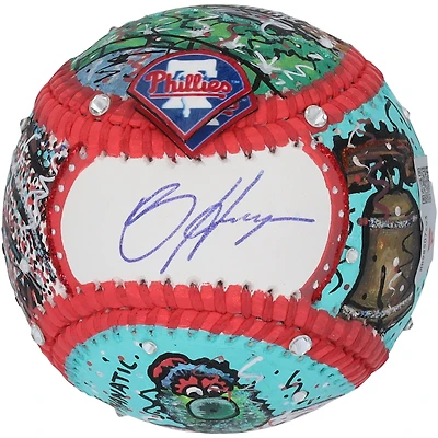 Bryce Harper Philadelphia Phillies Autographed Baseball - Art by Charles Fazzino - HH98507493
