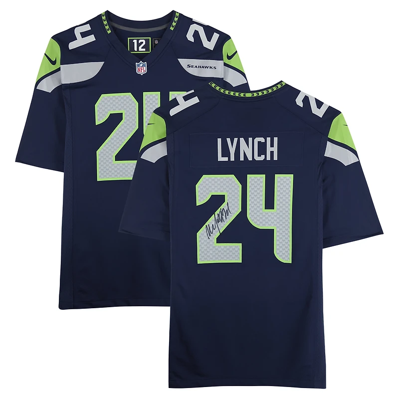 Marshawn Lynch Seattle Seahawks Autographed College Navy Nike Game Jersey