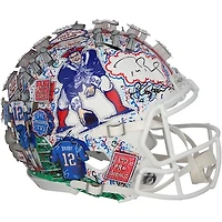 Tom Brady New England Patriots Autographed Riddell 1982-89 Throwback Speed Authentic Helmet - Art by Charles Fazzino - HH98507495
