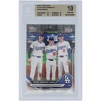 Shohei Ohtani, Yoshinobu Yamamoto & Roki Sasaki Los Angeles Dodgers 2025 Topps Now Debut As Dodgers Teammates In Tokyo Series #7 BGS Authenticated 10 Card - 9.5,10,10,10 Subgrades