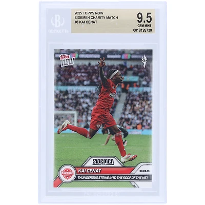 Kai Cenat YouTube Allstars 2025 Topps Now Thunderous Strike Into The Roof Of The Net #6 BGS Authenticated 9.5 Card