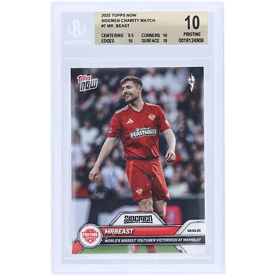 MrBeast YouTube Allstars 2025 Topps Now World's Biggest YouTuber Victorious At Wembley #7 BGS Authenticated 10 Card - 9.5,10,10,10 Subgrades